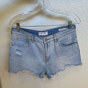 PacSun high rise light distressed denim shorts